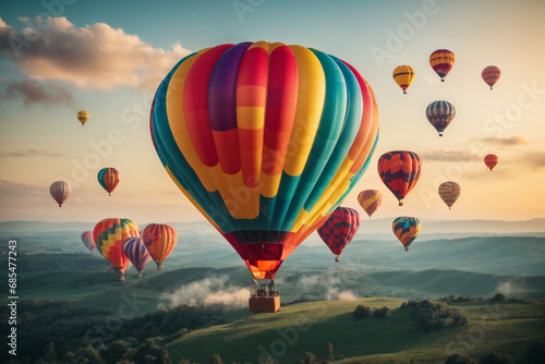 view of colorful hot air balloons