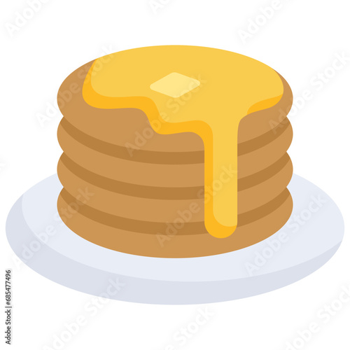 Pancake icon. Flat design. For presentation, graphic design, mobile application.