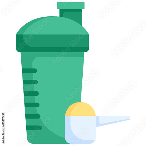 Protein shake icon. Flat design. For presentation, graphic design, mobile application.
