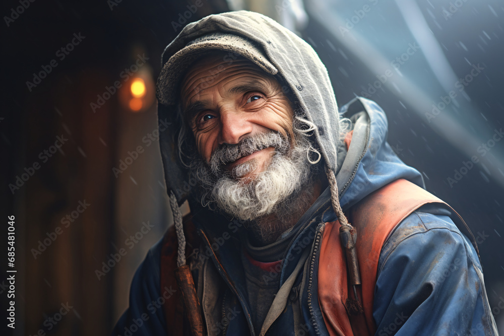 Portrait of a bearded fisherman Portrait of a bearded fisherman