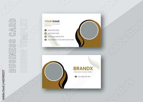 Double-sided creative business card template. Portrait and landscape orientation. H.orizontal and vertical layout. Vector illustration.