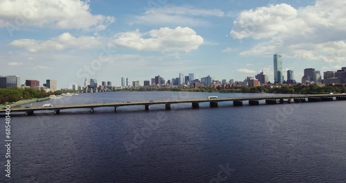 Harvard Bridge And Charles River In Boston, Massachusetts photo