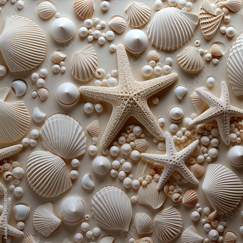 sea shells and starfish background