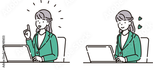 パソコン　仕事　イラスト