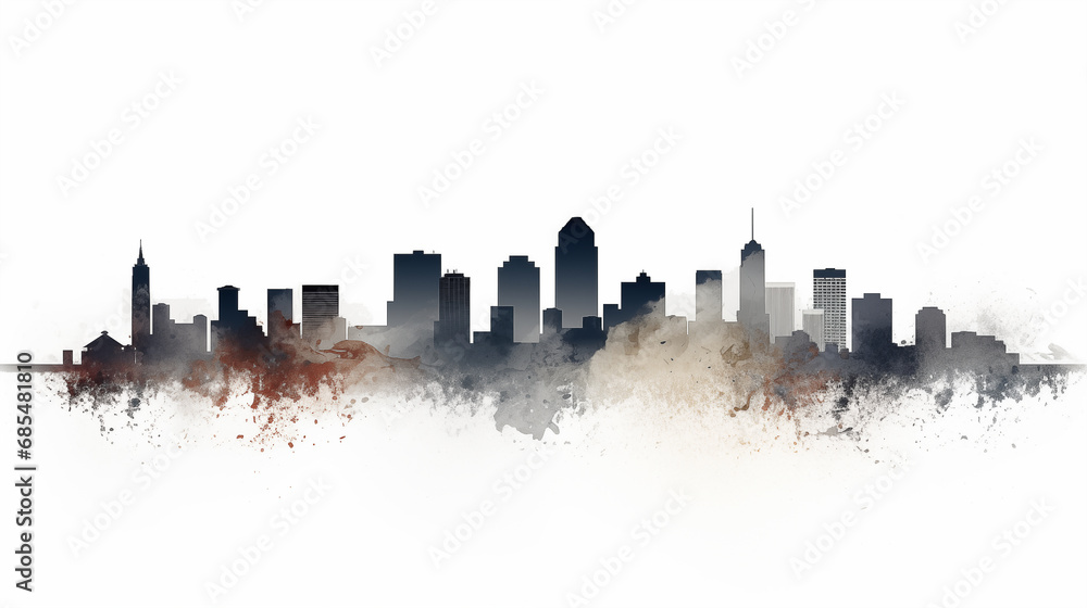 Obraz premium Create a contemporary city skyline silhouette