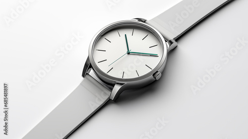  a sleek and modern wristwatch on a white surface.