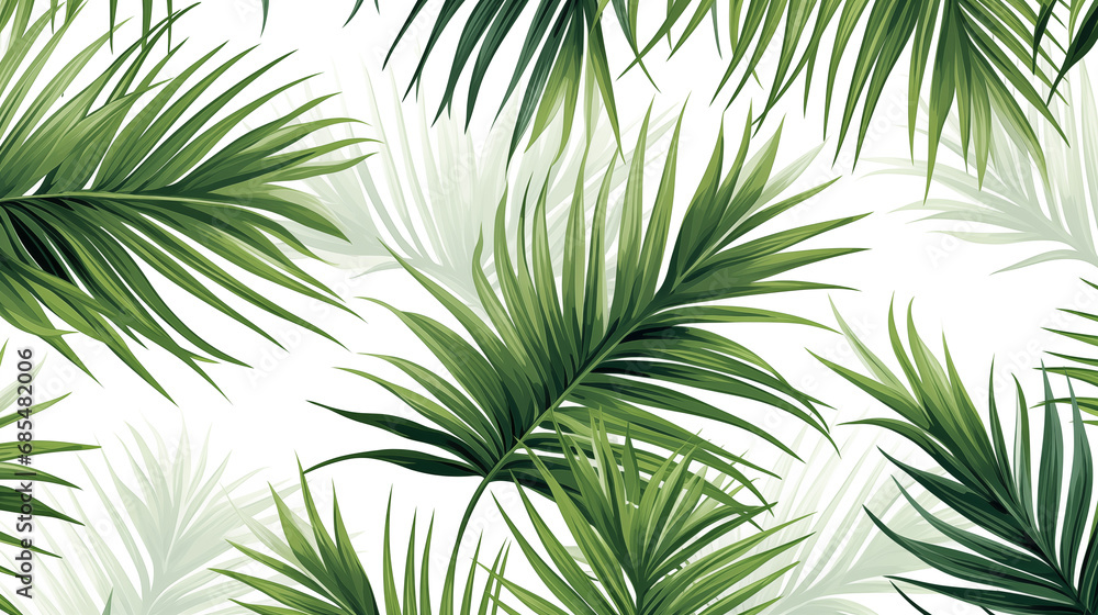 Generate a tropical palm leaf pattern PNG with a clean white background. Generate a tropical palm leaf pattern PNG with a clean white background.