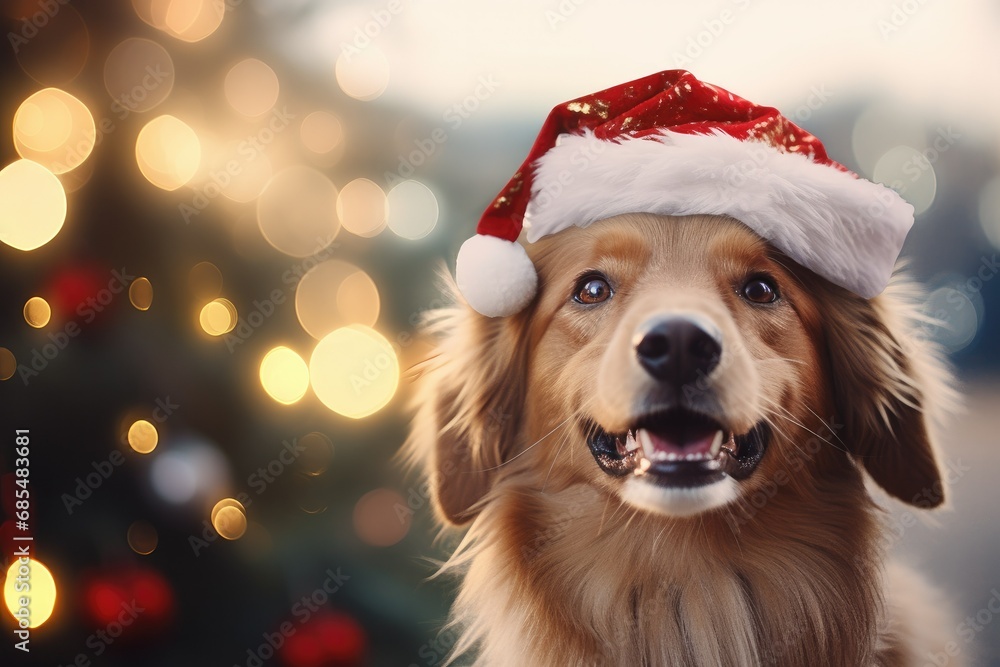 dog santa hat, christmas celebration dog santa hat, christmas celebration