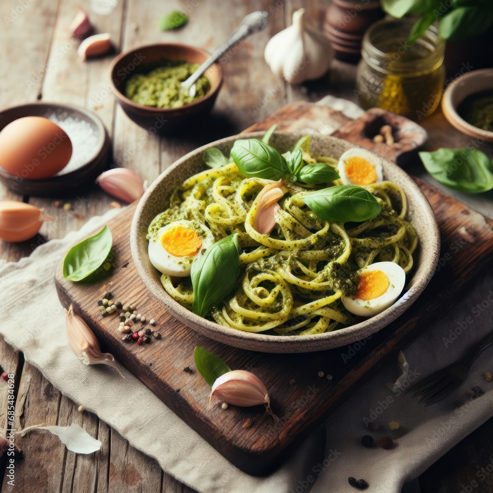delicious traditional italian pesto fettuccine delicious traditional italian pesto fettuccine