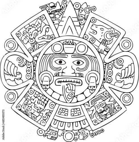 ethical, ancient Mayan, Aztec mask, with animal symbols, and scary decorations