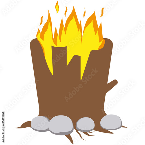 Burning Campfire Ilustration