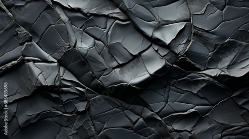 An enigmatic dance of intricate shapes and shadows on the surface of a dark, mysterious stone