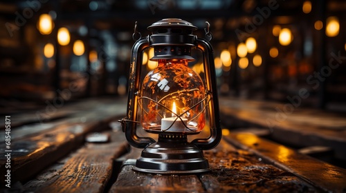A lone candle flickers within a glass bottle, casting a soft light against the dark city night, illuminating the raw beauty and mystery of the urban landscape