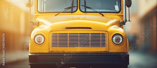 School bus in close-up