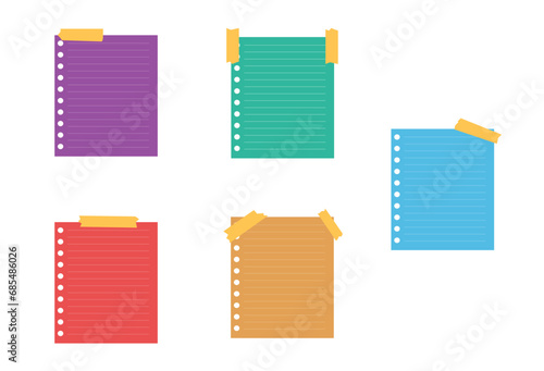 Colorful Note Papers with Adhesive Tape