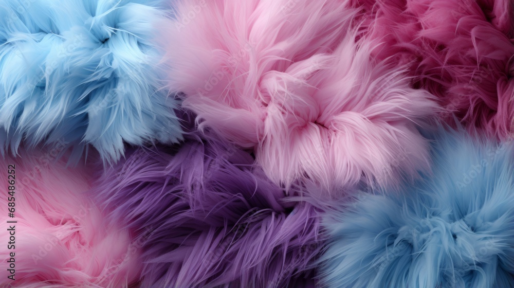 A vibrant and bold scarf made of pink and magenta fur rests in a playful pile, begging to be wrapped around one's neck and embraced with wild fashion