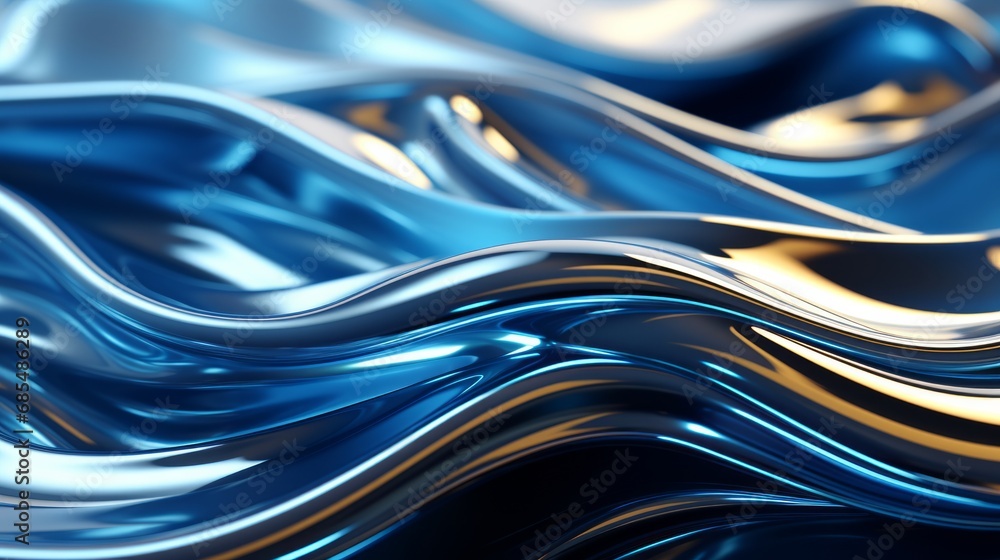 A mesmerizing blend of deep blue and shimmering silver swirls, evoking feelings of fluidity and untamed beauty in this abstract liquid close-up A mesmerizing blend of deep blue and shimmering silver swirls, evoking feelings of fluidity and untamed beauty in this abstract liquid close-up