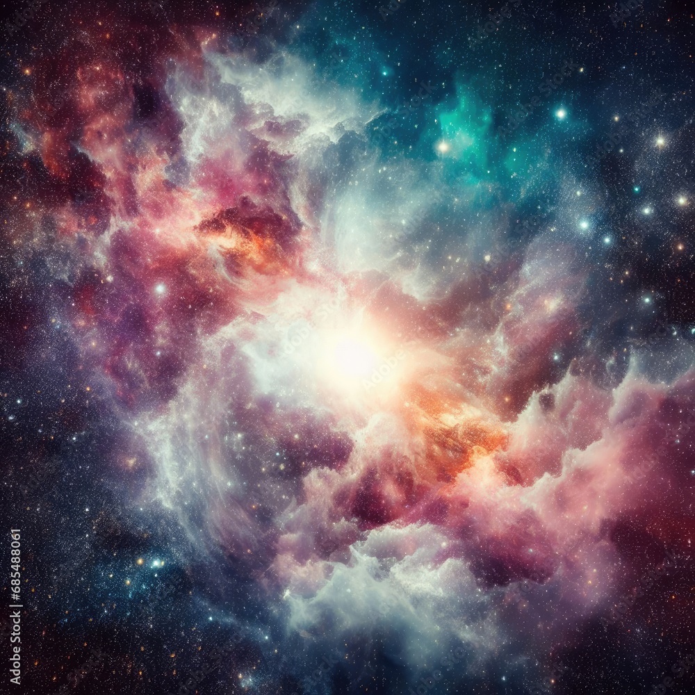 gorgeous space and twinkling stars background image with nebula gas cloud