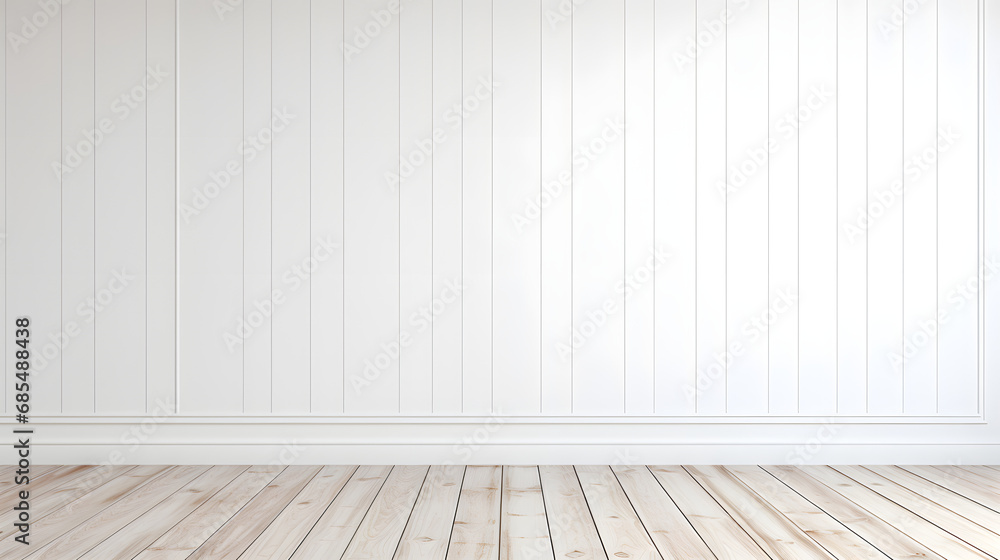 White wooden wall background. Generative AI.