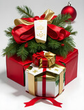 Captivating Christmas Collection: Gift Boxes & Trees on White Background - Festive Delights!