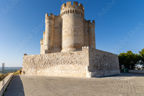 Peñafiel, Spain - October 12, 2023: views of the Pe?afiel castle from different areas of the town of Peñafiel in the province of Valladolid, Spain photo