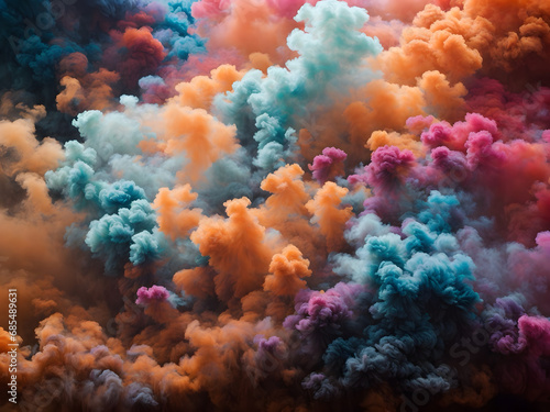 An abstract art with colorful smoke