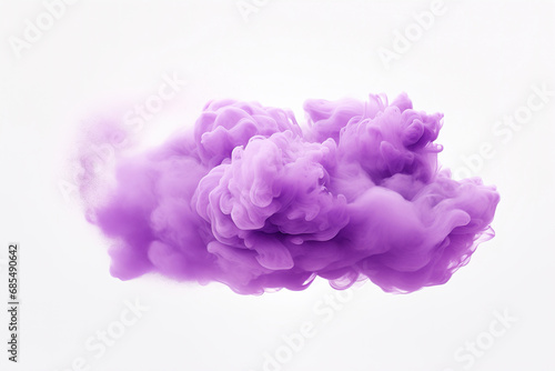Realistic purple inc cloud isolated on white background