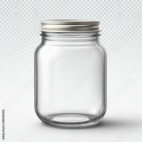 Crystal Clear Glass Jar: Kitchen Storage, Food Preservation, and Minimalistic Design ai image 