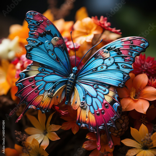 Colorful Flower Petal Butterfly Art © Sekai