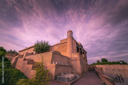 Memorial complex of Islam Karimov during the sunset  Samarkand  Uzbekistan.