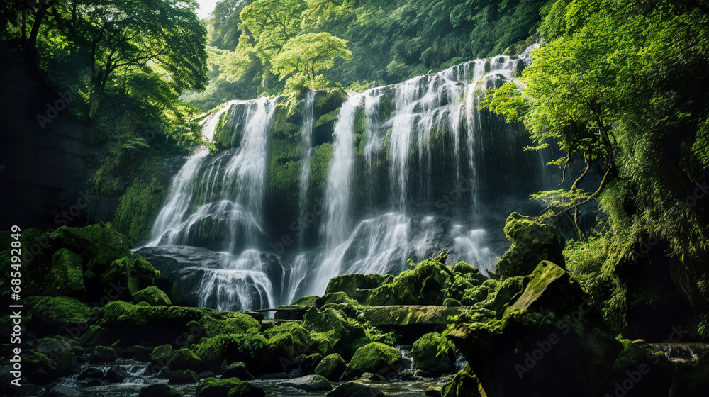 Waterfall in the Jungle. Generative Ai Waterfall in the Jungle. Generative Ai