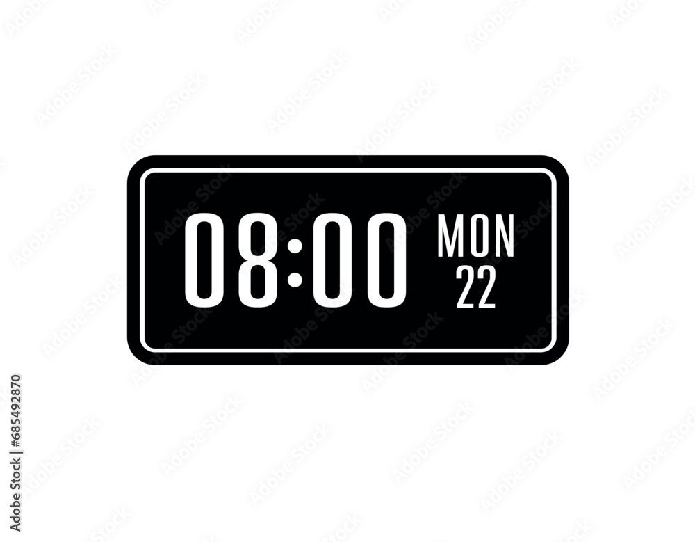 digital clock on white background digital clock on white background