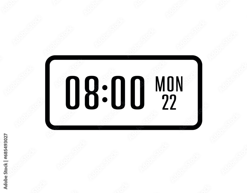 digital clock on white background digital clock on white background