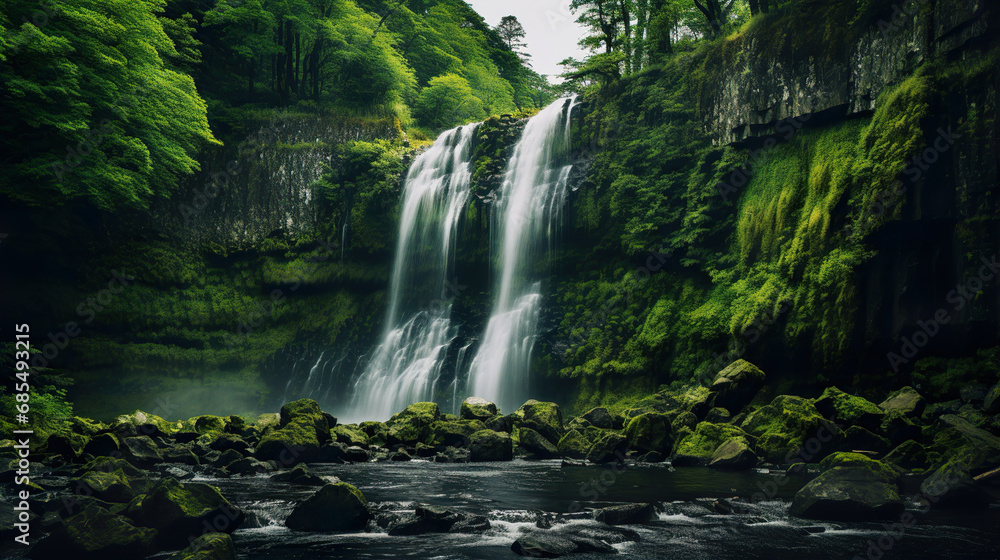 Waterfall in the Jungle. Generative Ai Waterfall in the Jungle. Generative Ai
