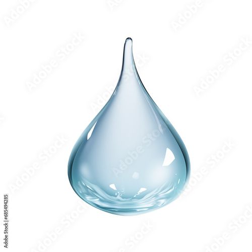 Origin, save and purify water. High Quality Water Drop Isolated on White Background.