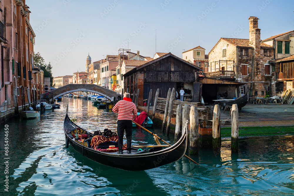 A gondolier working in Venice