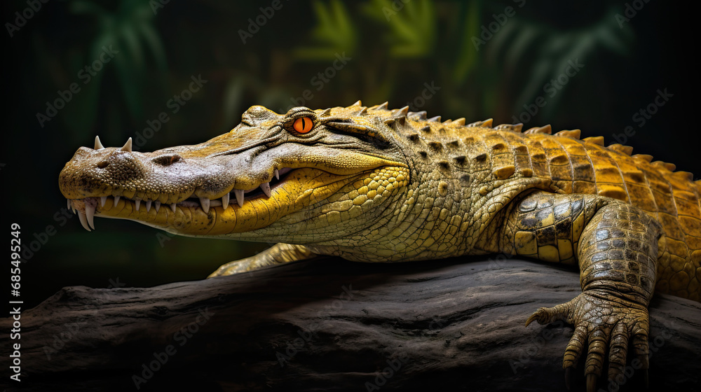 Obraz premium crocodile in dark background