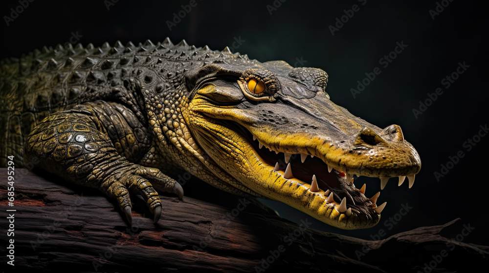 Obraz premium crocodile in dark background