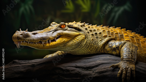 crocodile in dark background
