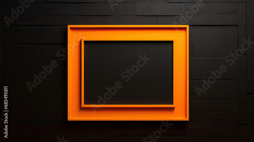 orange border frame on black background blank template mockup chalkboard blackboard