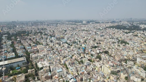 Wallpaper Mural A cinematic aerial video shows Bengaluru, the capital city of Karnataka, as a bustling residential area surrounded by apartment buildings and houses. Horizontal up video from a DJI drone Torontodigital.ca