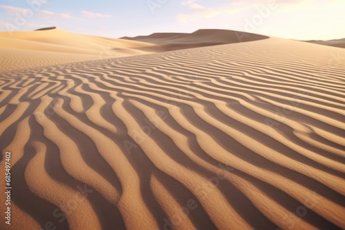 Desert Serenity: Endless Sand Dunes Carved by Wind, Cast in the Soft Light of Morning