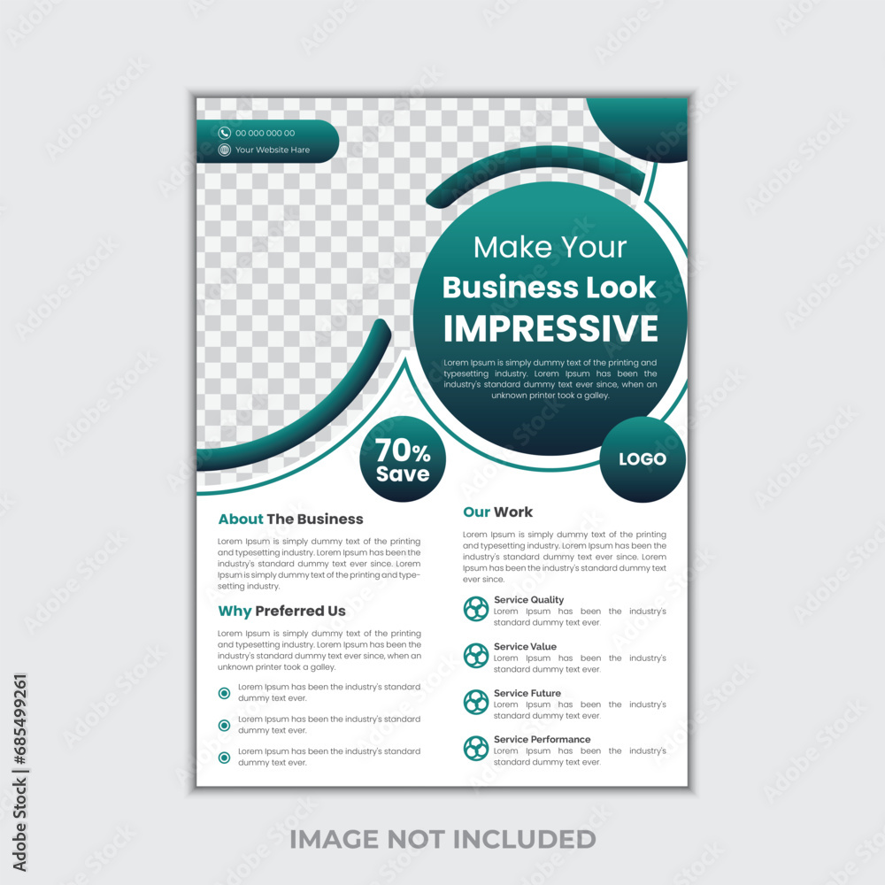 Obraz premium Corporate & business flyer brochure template design, abstract business flyer, vector template design.