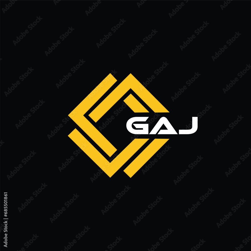 GAJ letter design for logo and icon.GAJ typography for technology, business and real estate brand.GAJ monogram logo. - obrazy, fototapety, plakaty 