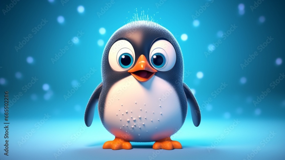 Cartoon penguin character Ai Generative