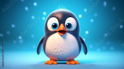 Cartoon penguin character Ai Generative