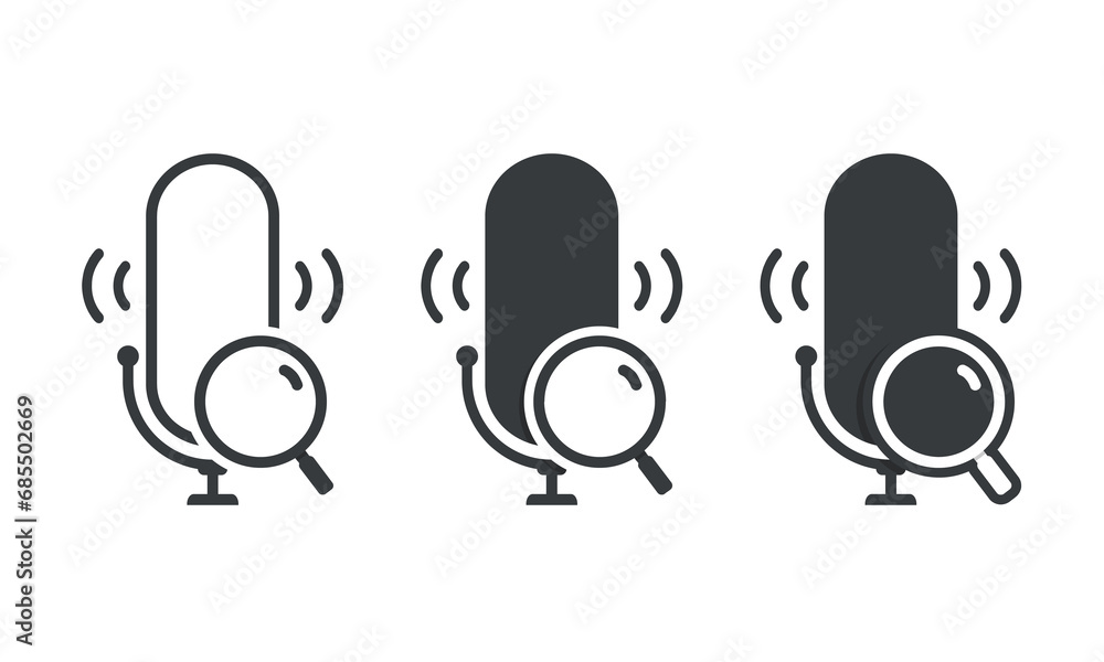 Looking for microphone icon. Illustration vector