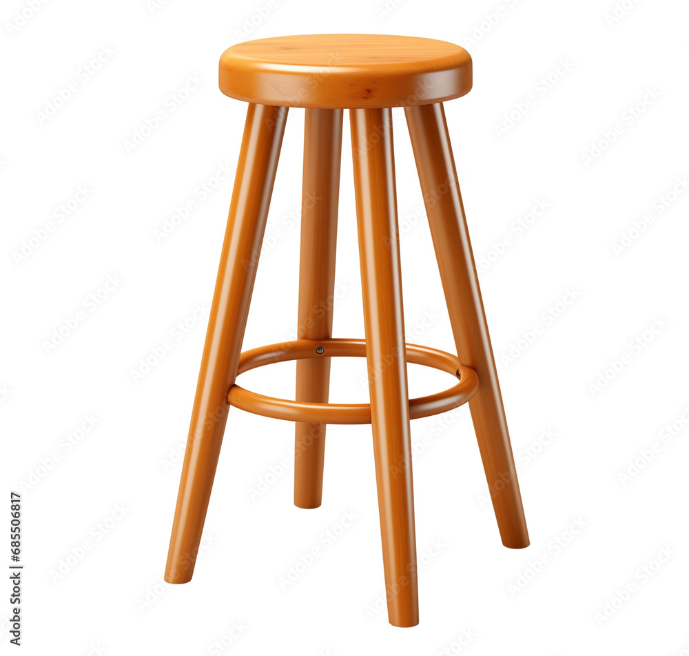 Brown Wooden Stool isolated on white background Brown Wooden Stool isolated on white background