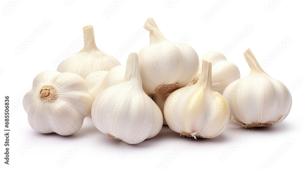 garlic isolated on a white background garlic isolated on a white background