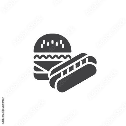 Burger and hot dog vector icon